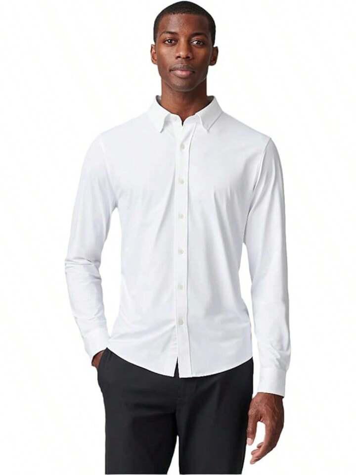 Men’s Commuter Shirt, Performance Dress Shirts For Men, Machine Washable, Wrinkle Resistant, Slim Fit Button Down Shirt Halloween