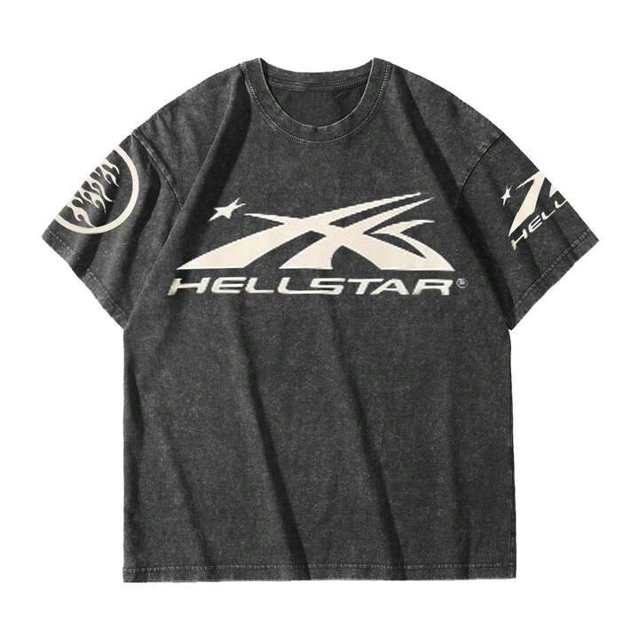 Men’s Fashionable Y2K Graphic Print Swag Crew Neck Short Sleeve T-Shirt Pure Cotton